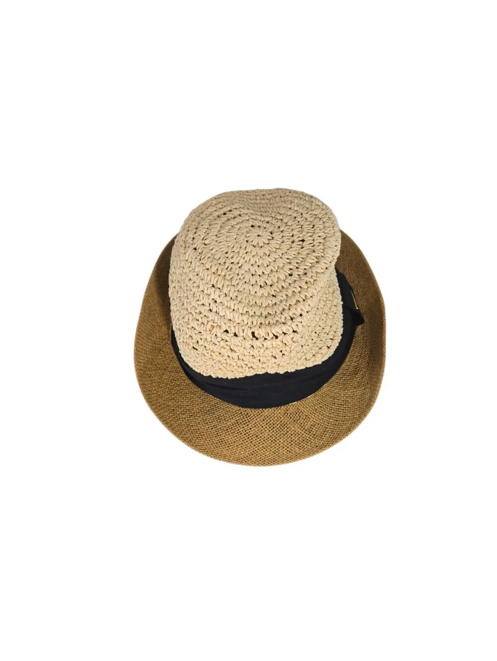 Steve Madden Straw Jute Fedora Hat OS Sun Hat Natural Fibers Straw Band Braided